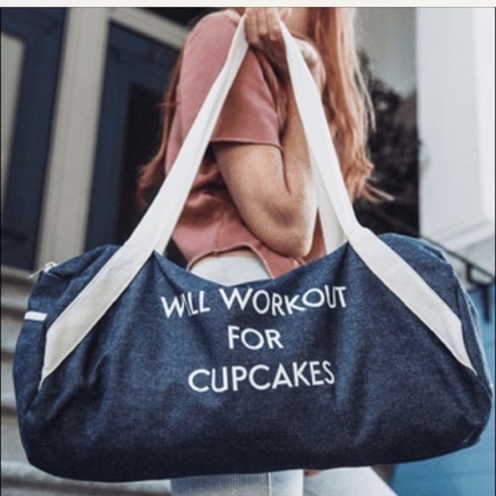 Will Workout for Cupcakes 🧁Denim Duffle
